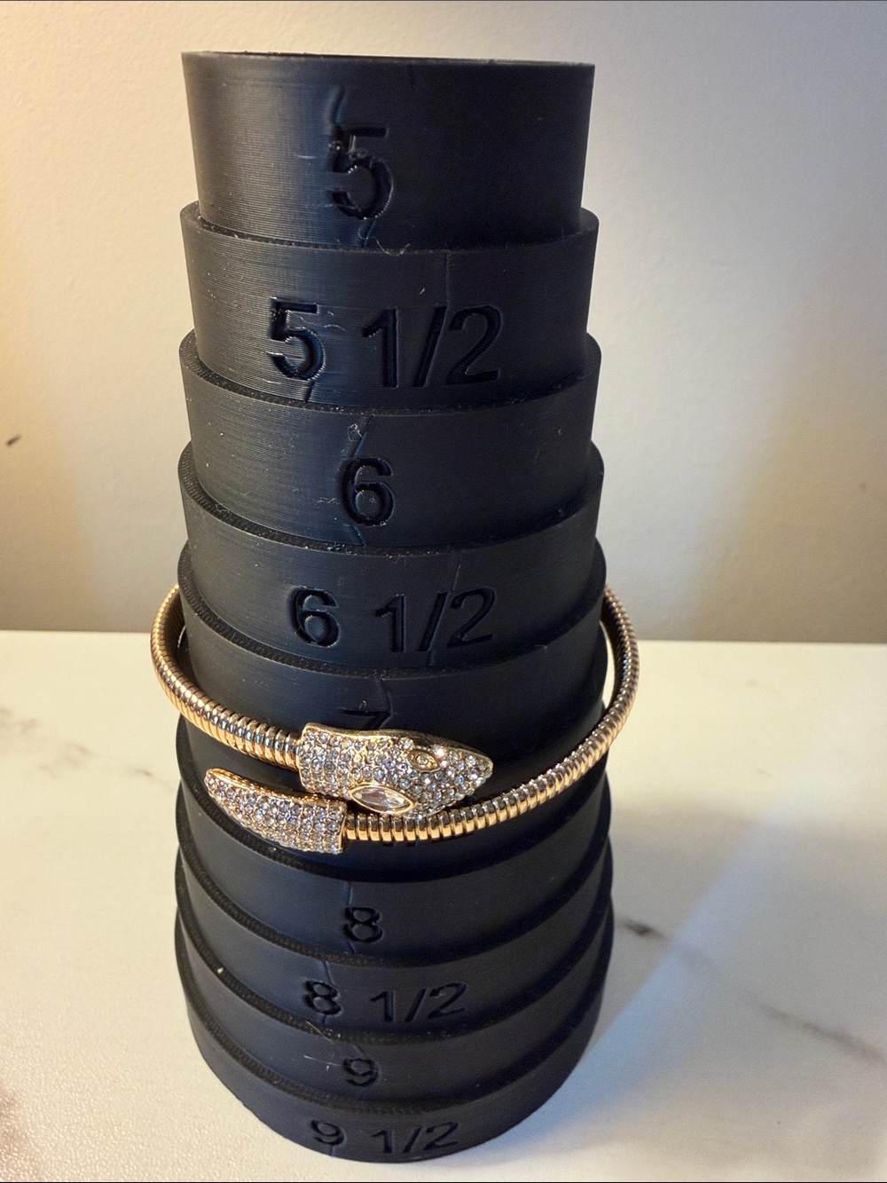 Gold Snake Wrap Bracelet with Crystal Pavé Heads - Women Jewelry